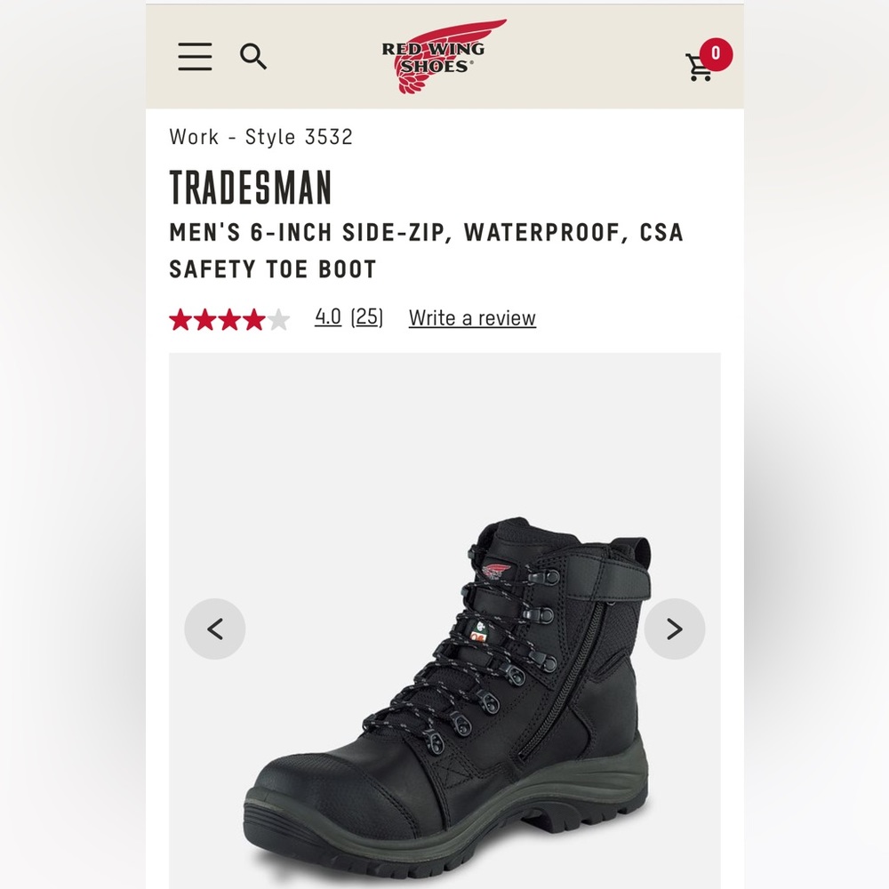 Men’s size 9.5 redwing tradesman boots